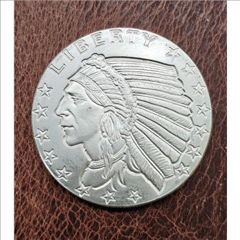 1 oz .999 Fine Silver Incuse Indian Eagle Rounds - (2) 1/2 oz Rounds