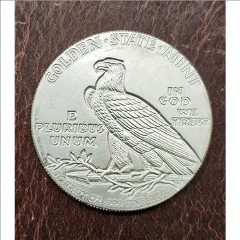 1 oz .999 Fine Silver Incuse Indian Eagle Rounds - (2) 1/2 oz Rounds