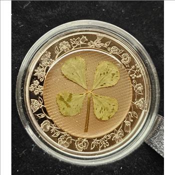 2022 1 oz Silver .925 Republic of Palau $5 Four-Leaf Clover Proof Coin Box/COA