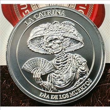 La Catrina Día de los Muertos 1 oz .999 Fine Silver Round Legado Mexicano Series