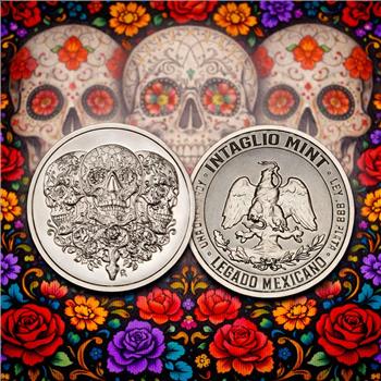 Tres Calaveras – Sugar Skull Trio 1 oz .999 Fine Silver Round - Legado Mexicano