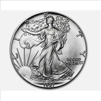 1987 1 oz American Silver Eagle Coin BU - Capsule