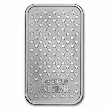1 oz Silver Bar - U.S. Betsy Ross Flag .999 Fine Silver Bar