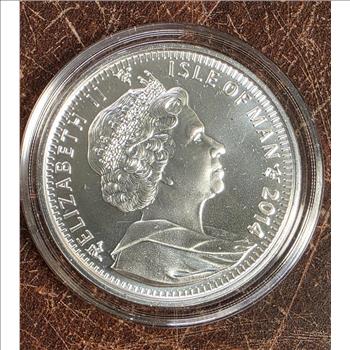 2014 Isle of Man 1 oz .999 Silver Angel BU Pobjoy Mint St. Michael w/ COA