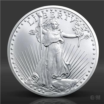1 oz Silver St. Gaudens Round .999 Fine Silver Bullion - 1 Troy Ounce Silver