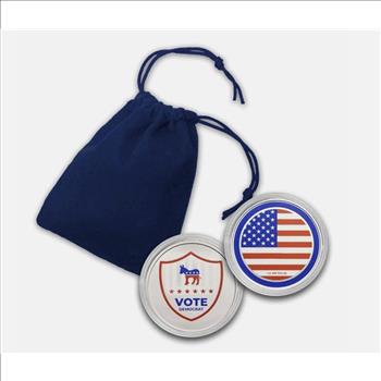1 oz Silver Round Colorized - Vote Democrat - Capsule w/GiftBag