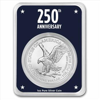 2026 1 oz American Silver Eagle w/Betsy Ross Flag Card, In TEP