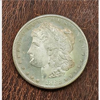 1882 S Morgan PL Silver Dollar $1 Coin Cond. AU-UNC