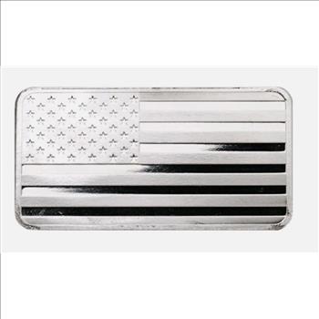 1 oz Highland Mint Silver Bar - American Flag Design - .999 Fine Silver