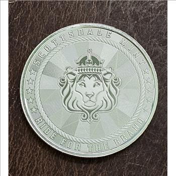 1 oz .999 Fine Silver Cowboy w/Buffalo Privy Round