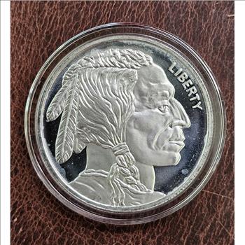 1 oz .999 Fine Silver Buffalo Round - Liberty in Capsule