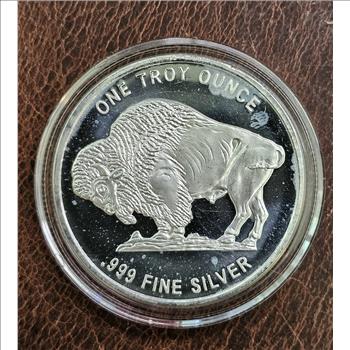 1 oz .999 Fine Silver Buffalo Round - Liberty in Capsule