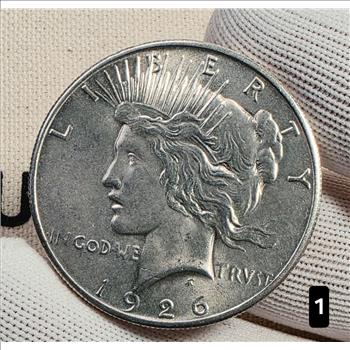 1926 $1 Peace Dollar Silver Coin 90% Silver - AU Auction #1
