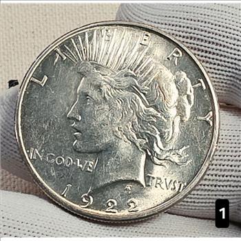 1922-S $1 Peace Silver Dollar Coin 90% Silver - AU Auction #1