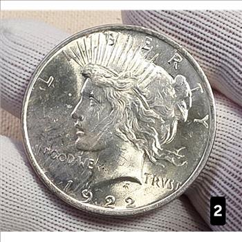 1922 $1 Peace Silver Dollar Coin 90% Silver - AU Auction #2