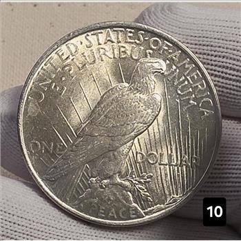 1922 $1 Peace Silver Dollar Coin 90% Silver - AU Auction #10