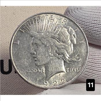 1922 $1 Peace Silver Dollar Coin 90% Silver - XF Auction #11