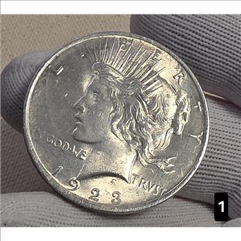 1923 $1 Peace Silver Dollar Coin 90% Silver - AU Auction #3