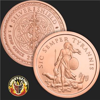 1 oz .999 Fine Copper Sic Semper Tyrannis Round - Silver Shield Mint