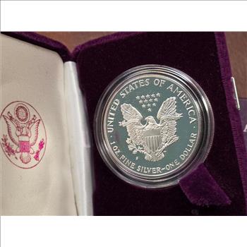 1986-S 1 oz Proof American Silver Eagle (w/Box & COA) A#2