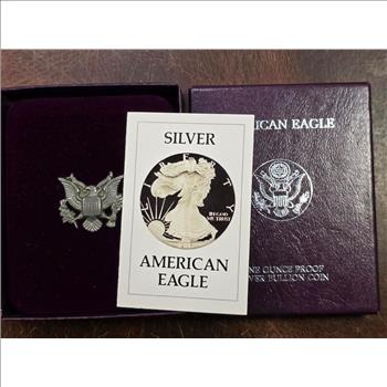 1986-S 1 oz Proof American Silver Eagle (w/Box & COA) A#2