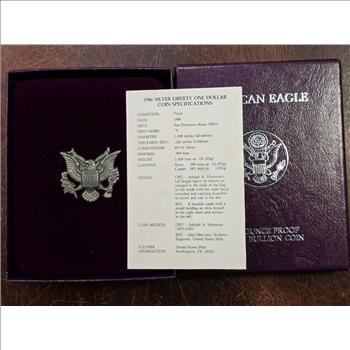 1986-S 1 oz Proof American Silver Eagle (w/Box & COA) A#2