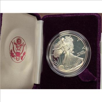 1987-S 1 oz Proof American Silver Eagle (w/Box & COA)