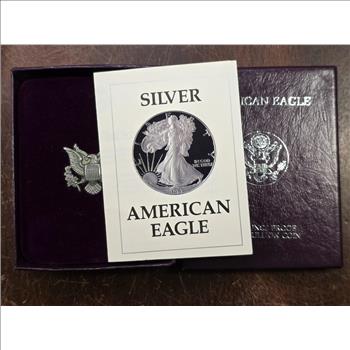 1987-S 1 oz Proof American Silver Eagle (w/Box & COA)