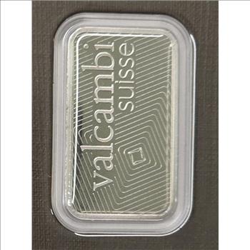 20 gram Platinum Bar - Valcambi Suisse - 999.5 Fine Assay