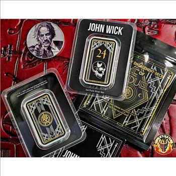 John Wick 1 oz Silver Skull - Death Card Bar - Rules of Engagement (Time of the Duel)