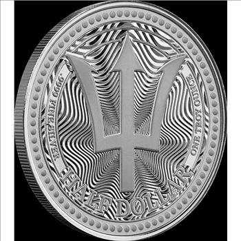 2025 Barbados Trident Half Dollar 1 oz .9999 Fine Silver Coin