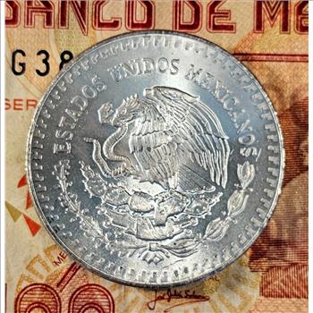 1985 México 1 oz Libertad .999 Silver Banco de México BU Coin in Capsule