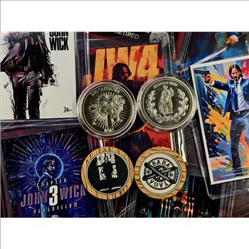 John Wick 1 oz Silver Continental Coin - 24Kt Gold Gilded - APMEX Package - READ