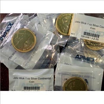 John Wick 1 oz Silver Continental Coin - 24Kt Gold Gilded - APMEX Package - READ