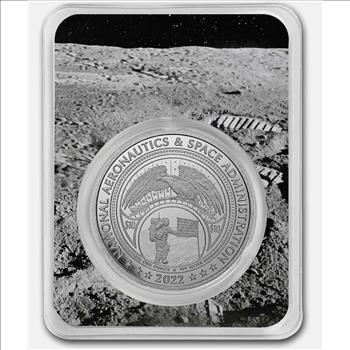 2022 1 oz Silver $10 Mesa Grande NASA Retro Worm Logo BU in TEP - Rare