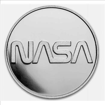 2022 1 oz Silver $10 Mesa Grande NASA Retro Worm Logo BU in TEP - Rare