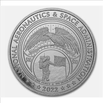 2022 1 oz Silver $10 Mesa Grande NASA Retro Worm Logo BU in TEP - Rare