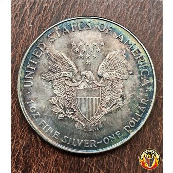 1994 $1 American Silver Eagle 1 oz Coin AU - Extreme Toning