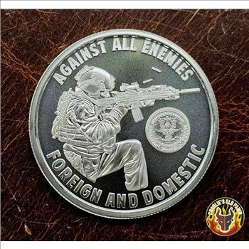2025 1 oz .999 FINE SILVER SHIELD - AGAINST ALL ENEMIES - BU ROUND IN CAPSULE