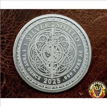 2025 1 oz .999 FINE SILVER SHIELD - AGAINST ALL ENEMIES - BU ROUND IN CAPSULE