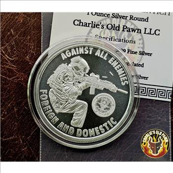 2025 1 oz .999 FINE SILVER SHIELD - AGAINST ALL ENEMIES - BU ROUND IN CAPSULE