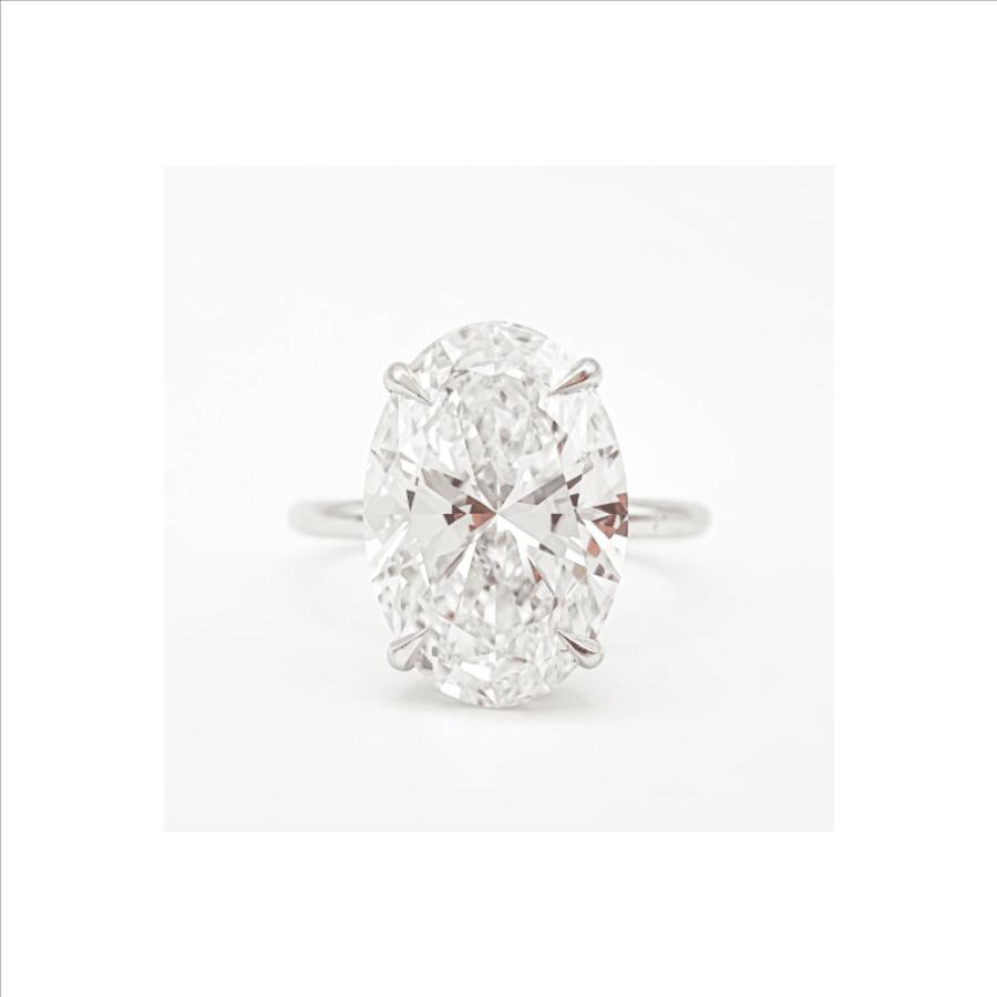 5 Carat Oval Lab Grown Diamond Engagement Ring 14k White Gold IGI Certified