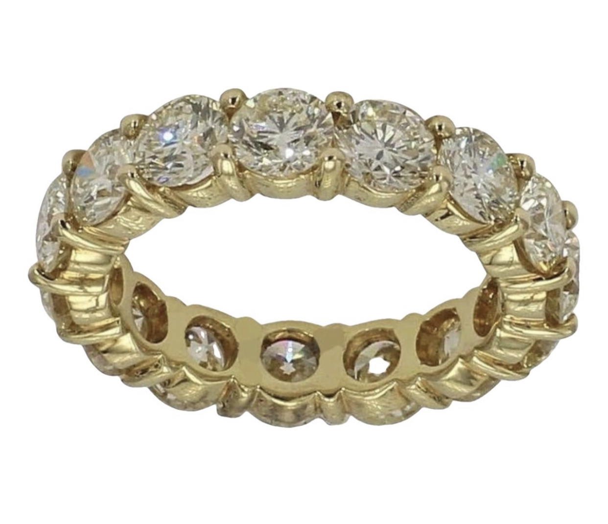 IGI Certified Real Natural 3.00 Carat Diamond Eternity Ring Band Solid 14k Yellow Gold