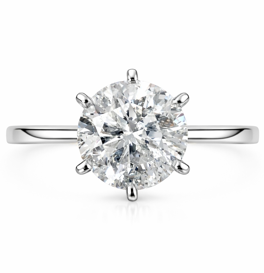 Real Natural Certified 2 Carat Diamond Round Solitaire Engagement Ring 14k Gold