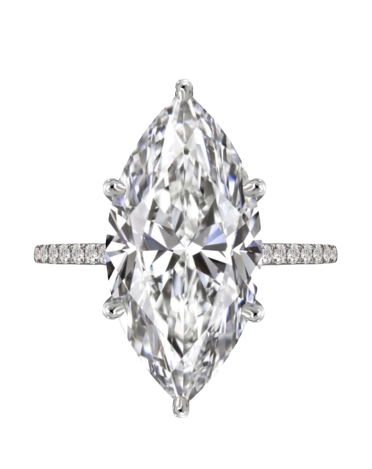 5 Carat Real Lab Grown Diamond Marquise Engagement Ring Solid 14k White Gold