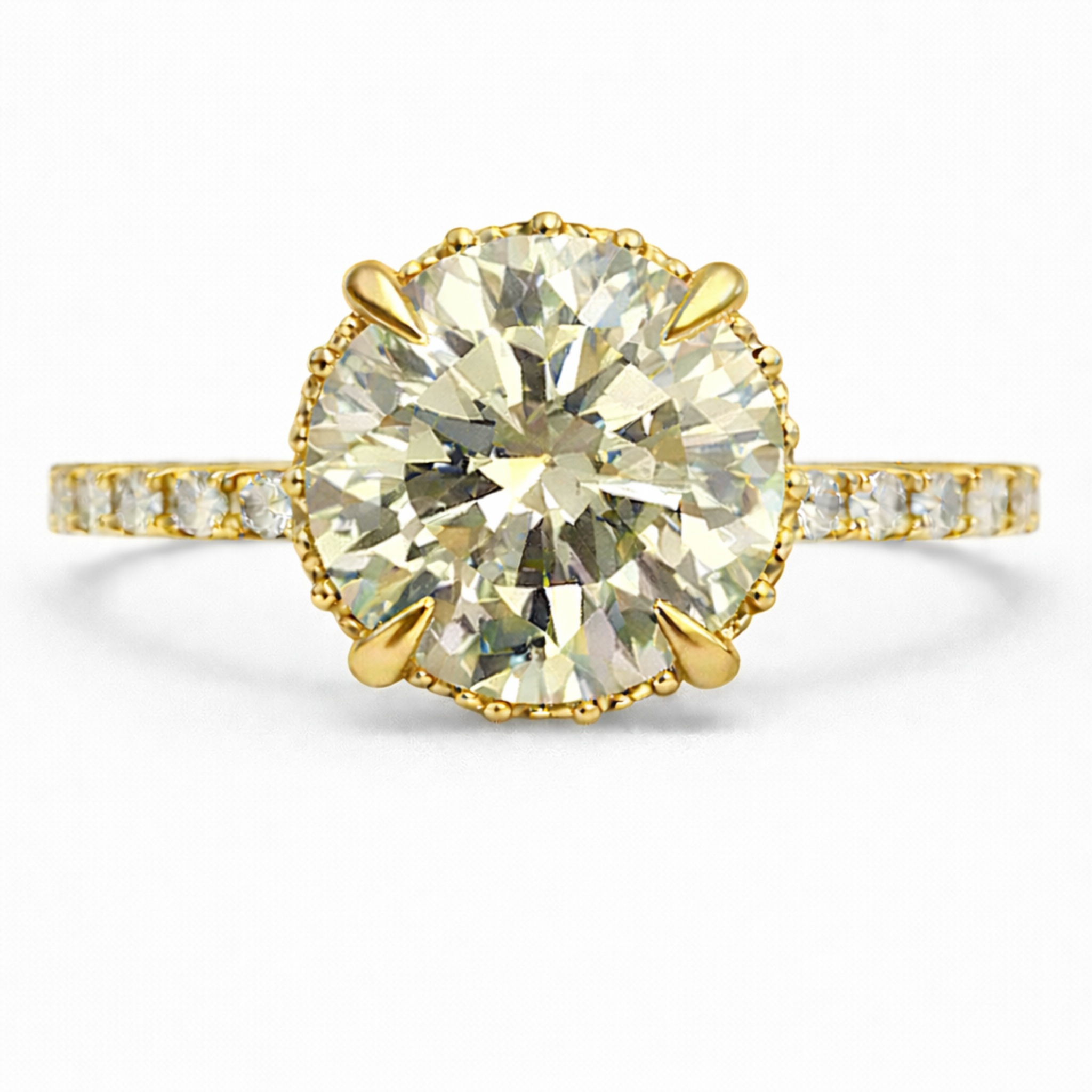 Real Natural 2 Carat Ct GIA Round Solitaire Diamond Engagement Ring 14k Solid Yellow Gold