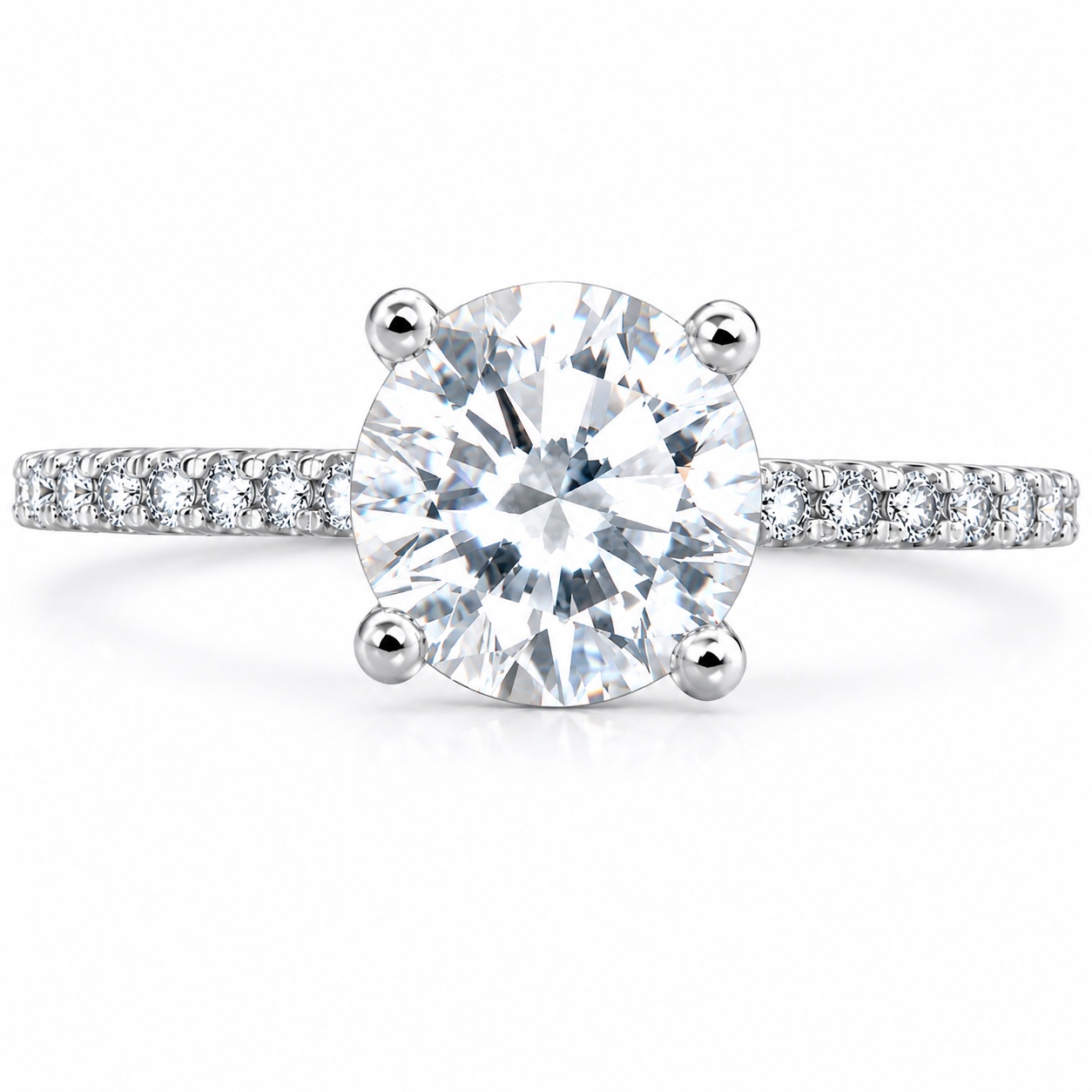 IGI Certified Real Natural Diamond 1 Carat Engagement Ring Solid 14k White Gold