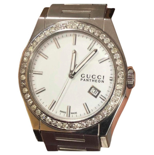 Custom Natural Diamond Gucci Men’s Pantheon Watch 42mm IGI Certified
