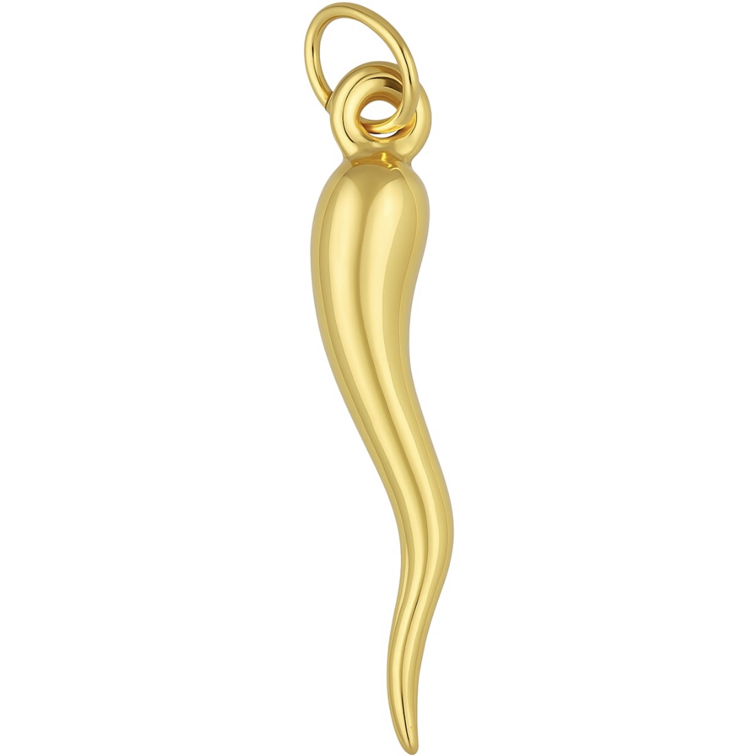 14K Yellow Gold Filled Italian Horn Cornicello Pendant Necklace Charm