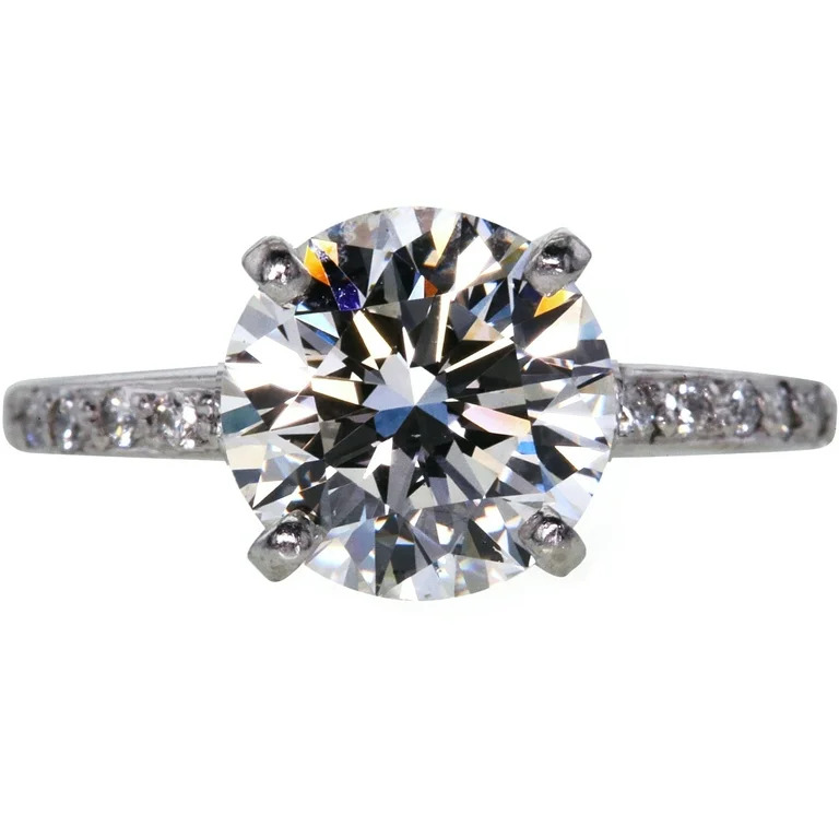 1 Carat VS Lab Grown Brilliant Round Solitaire Diamond Engagement Ring Solid 14K White Gold